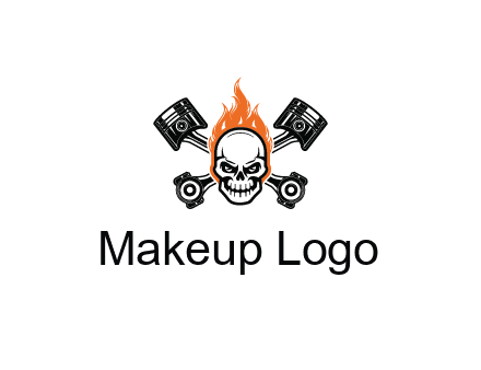 pistons behind skull on fire