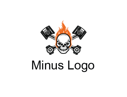 pistons behind skull on fire
