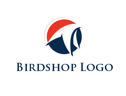 negative spacing abstract bird in circle