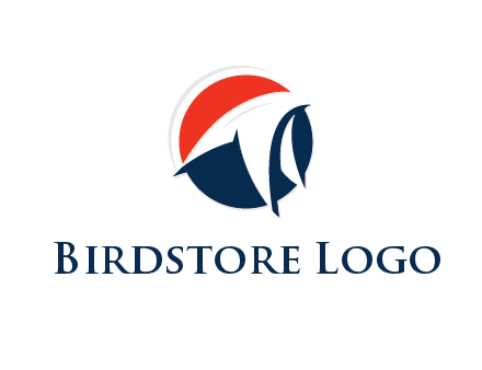 negative spacing abstract bird in circle