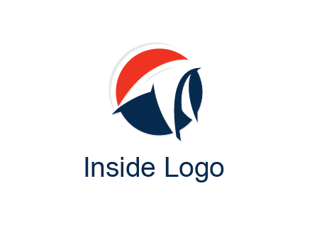 negative spacing abstract bird in circle