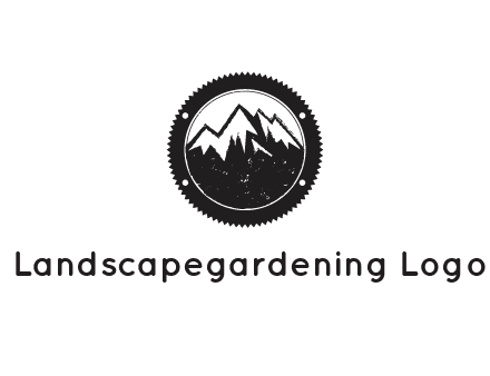 snow caped mountain in circle