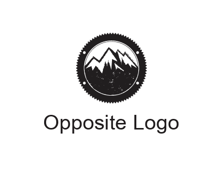 snow caped mountain in circle