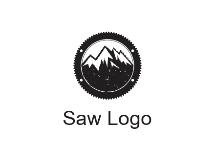 snow caped mountain in circle