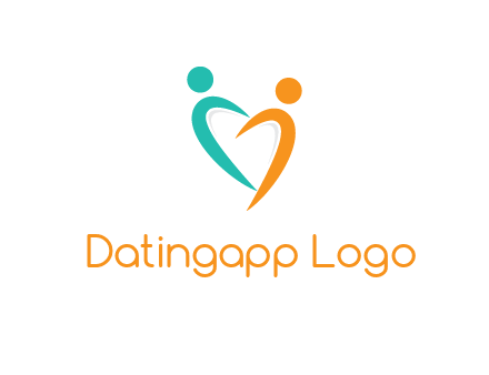 couple jumping in love forming heart symbol