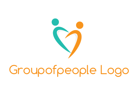 couple jumping in love forming heart symbol