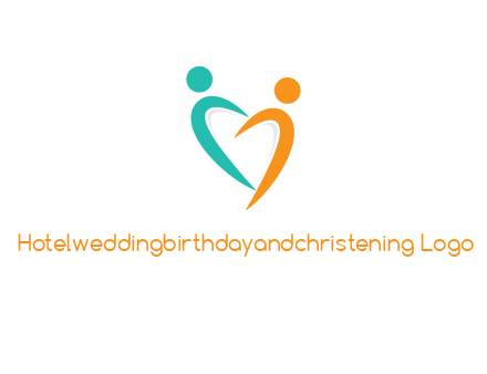 couple jumping in love forming heart symbol