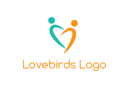 couple jumping in love forming heart symbol