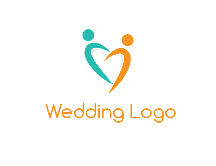 couple jumping in love forming heart symbol