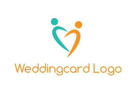 couple jumping in love forming heart symbol