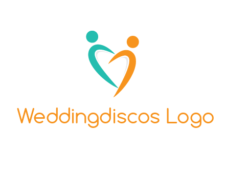 couple jumping in love forming heart symbol