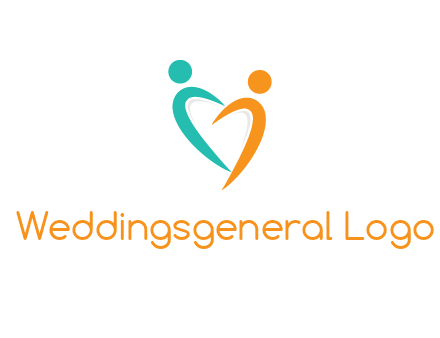 couple jumping in love forming heart symbol