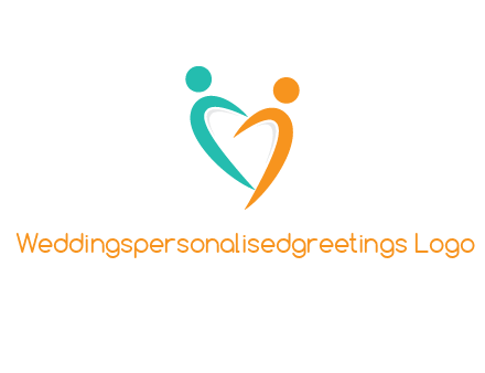 couple jumping in love forming heart symbol