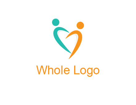 couple jumping in love forming heart symbol