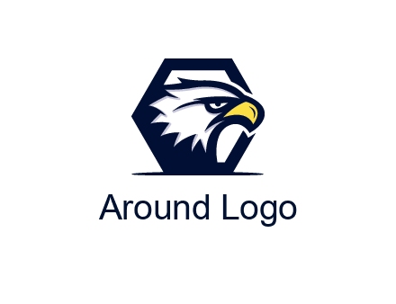 eagle face joined to hexagon