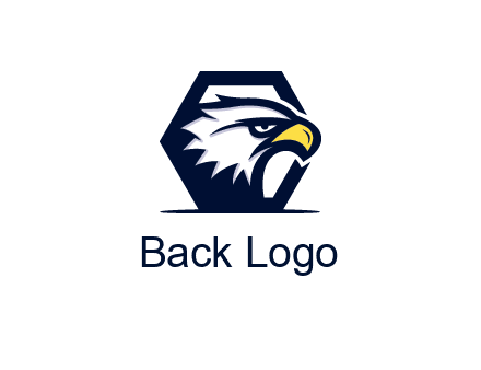 eagle face joined to hexagon