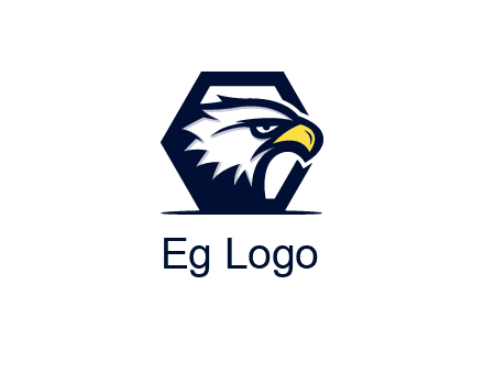 eagle face joined to hexagon