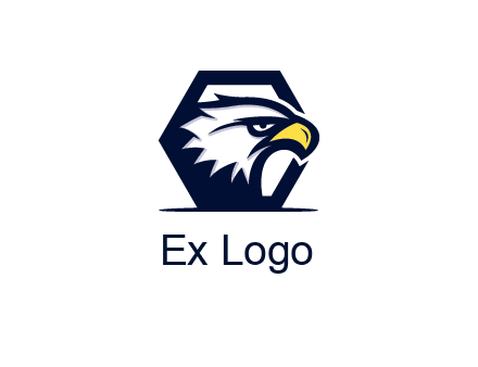 eagle face joined to hexagon