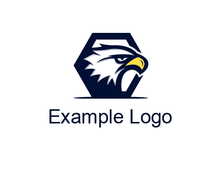 eagle face joined to hexagon