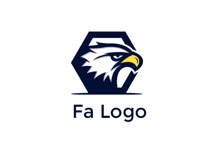 eagle face joined to hexagon