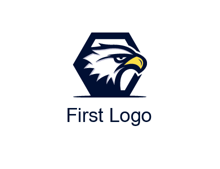 eagle face joined to hexagon