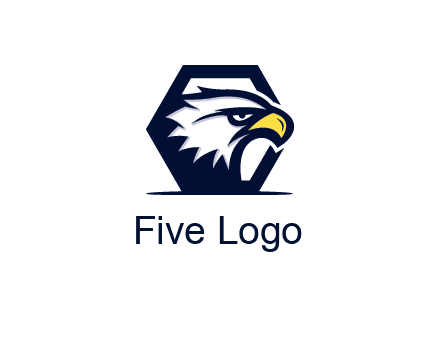 eagle face joined to hexagon