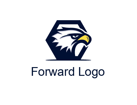 eagle face joined to hexagon