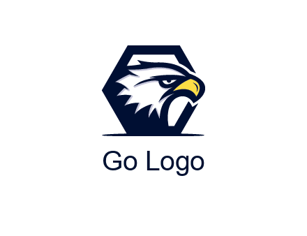 eagle face joined to hexagon