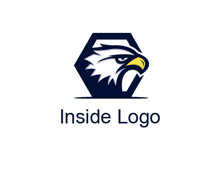 eagle face joined to hexagon