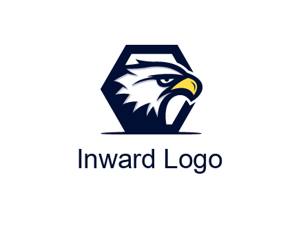eagle face joined to hexagon