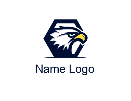 eagle face joined to hexagon