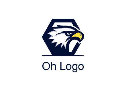 eagle face joined to hexagon