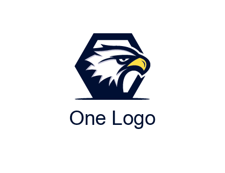 eagle face joined to hexagon