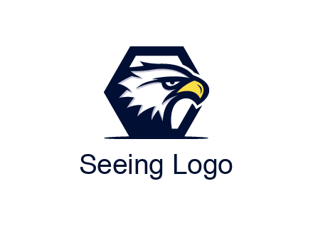 eagle face joined to hexagon