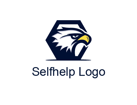 eagle face joined to hexagon