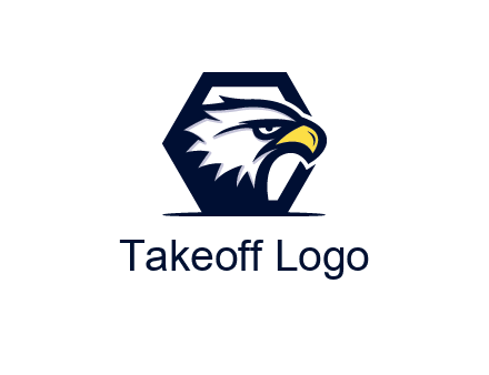 eagle face joined to hexagon