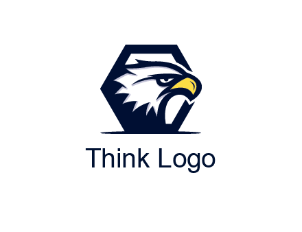 eagle face joined to hexagon