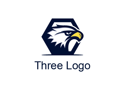 eagle face joined to hexagon