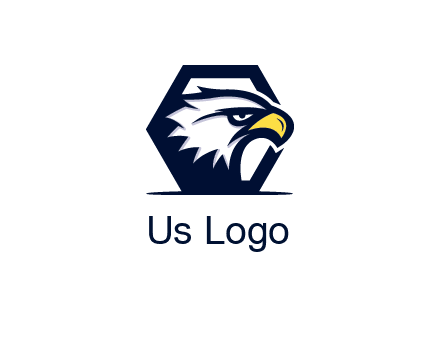 eagle face joined to hexagon