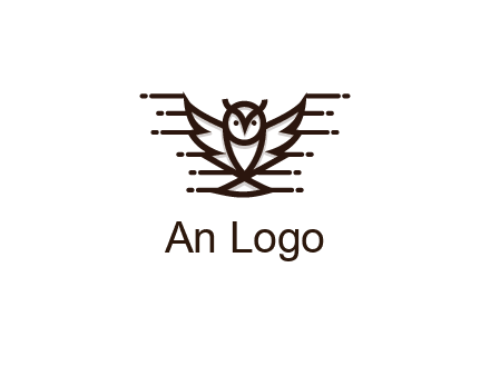 lines joined to wing of line art owl 