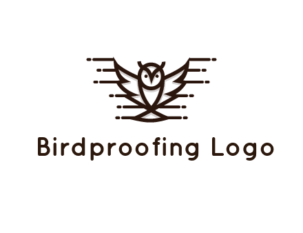 lines joined to wing of line art owl 