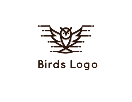 lines joined to wing of line art owl 