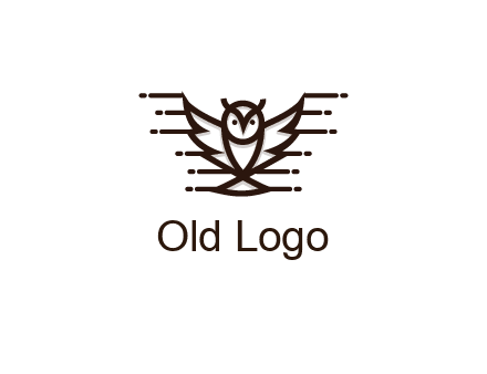 lines joined to wing of line art owl 