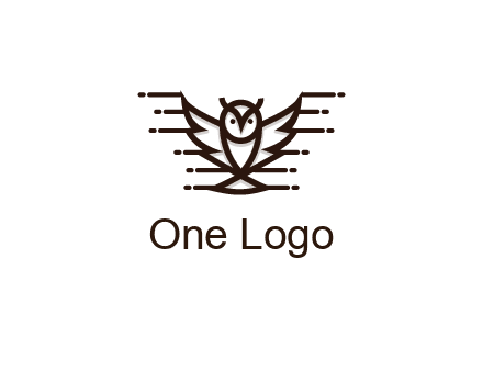 lines joined to wing of line art owl 