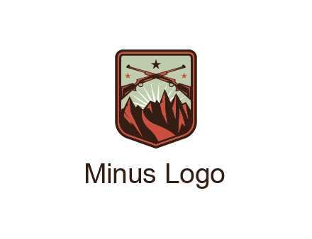 rifles with mountains in badge