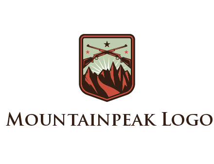 rifles with mountains in badge