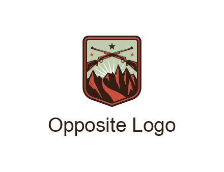 rifles with mountains in badge