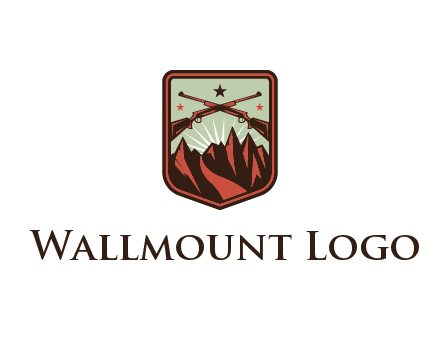 rifles with mountains in badge