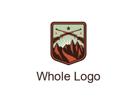 rifles with mountains in badge
