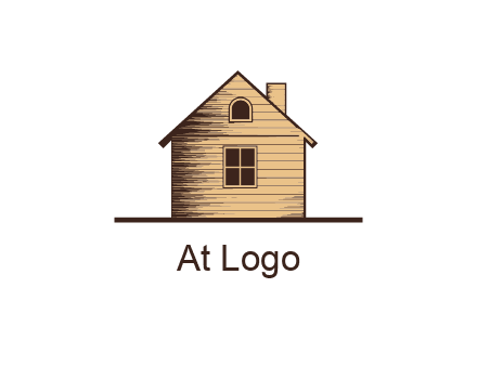 wooden house with chimney